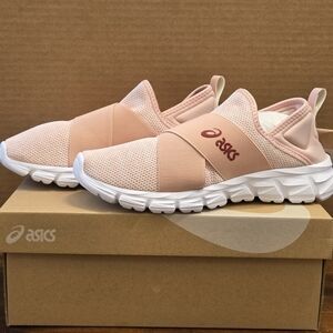 ASICS Women's Slip-On Athletic Sneakers in Blush Pink and White